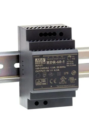 Meanwell - Voeding Ultra slim DIN rail 220V/12VDC 4.5A 60W - HDR-60-12 Nu Kopen
