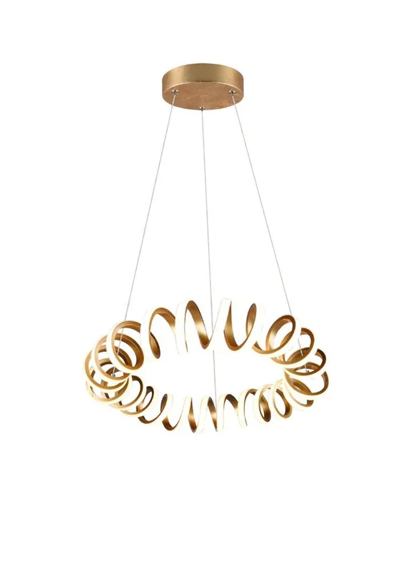 Actieprijs Trio - Led hanglamp Curl Ø 55cm goud