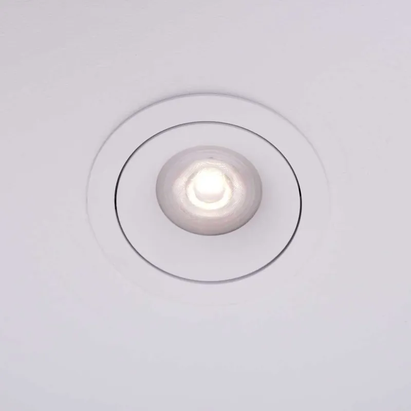 Artdelight - Witte inbouwspot rond Downel 9cm Op = Op