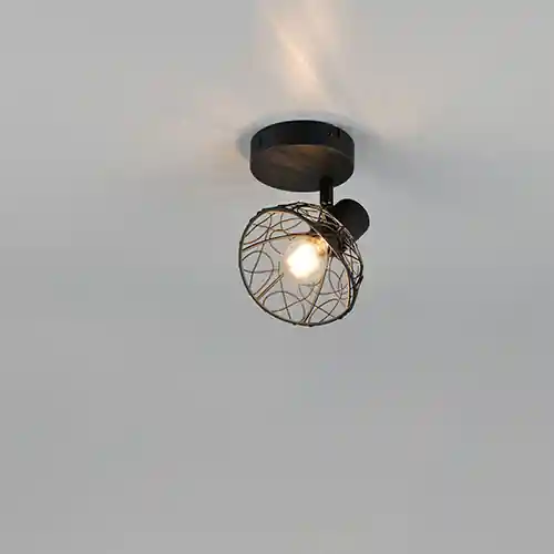 Trio - Plafondlamp Yako enkel zwart Express Levering