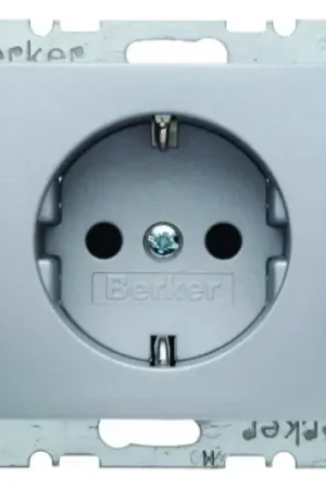 Hager S.1/B.3/B.7 wandcontactdoos inbouw 16A 250V RA KV Mat aluminium RAL 9006 IP20 47231404 Laatste Versie