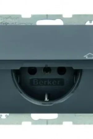 Betaalbaar Hager wandcontactdoos inbouw 16A 250V RA KV Mat antraciet RAL 7021 IP20 47517106