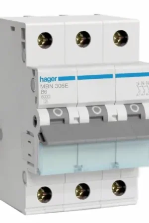 Actieprijs Hager MBN Installatieautomaat B6 B karakteristiek 6A 3P 3TE MBN306E