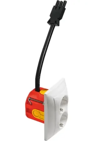 Peha Socket-Line wandcontactdoos inbouw 16A 250V RA Mat wit RAL 9010 IP20 00075941 Op = Op
