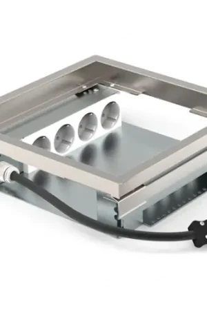 Actieprijs HPL vloerdoos Basic 62mm Cat7 4xWCD + 4xM45 leeg - RVS T25 IP54 deksel