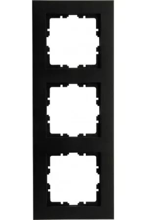 Direct Beschikbaar Kopp HK 07 afdekraam pure 3-voudig Horizontaal en verticaal Zwart RAL 9005 IP20 407050004