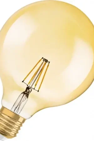 Express Levering Osram Vintage 1906 E27 classic globe led-lamp 2400K 410lm 168mm 300° 220 - 240V goud 4099854091179