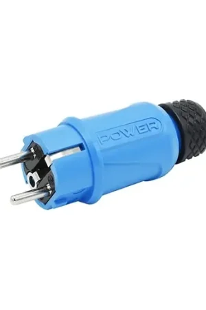 Power Solidstekker 16A heavy duty randaarde IP44 blauw/zwart Weekendaanbieding