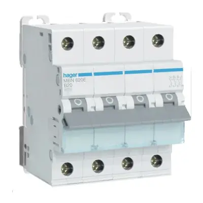 Shop Nu Hager Inst. Automaat MBN620E 20A 3P+N B-Kar.